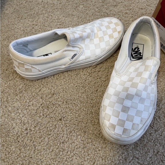 Vans White Checkered Slip-On Sneakers - Picture 4 of 4